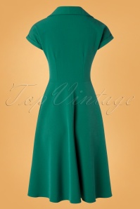 Pretty Retro - Mooie gastvrouw jurk in groen 5