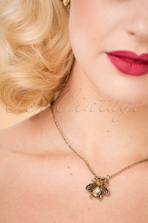Louche - 20s Gracie Bee Necklace in Gold