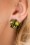 Zara Flower Stone Stud Earrings Années 20 en Vert