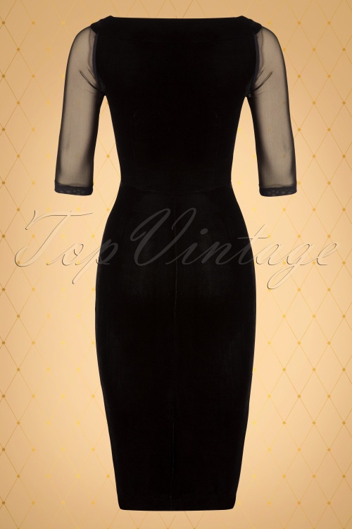 Vintage Diva  - Das Evelyn Pencil Dress in Schwarz 5