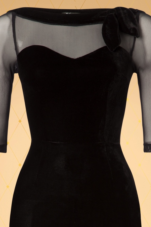 Vintage Diva  - The Evelyn Pencil Dress in Black 4
