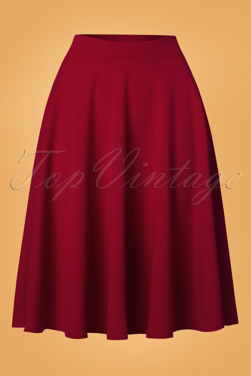 Vintage Chic 50s Sheila Swing Skirt in Red 28056 20180305 0003W