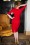 Vintage Diva  - De Sarah Pencil-jurk in lippenstiftrood 4
