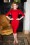 Vintage Diva  - De Sarah Pencil-jurk in lippenstiftrood 3