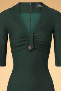 Vintage Diva  - The Stella Pencil Dress in Forest Green 7
