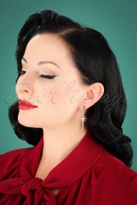 Collectif Clothing - 50s Estelle Glitz Earrings in Gold 2