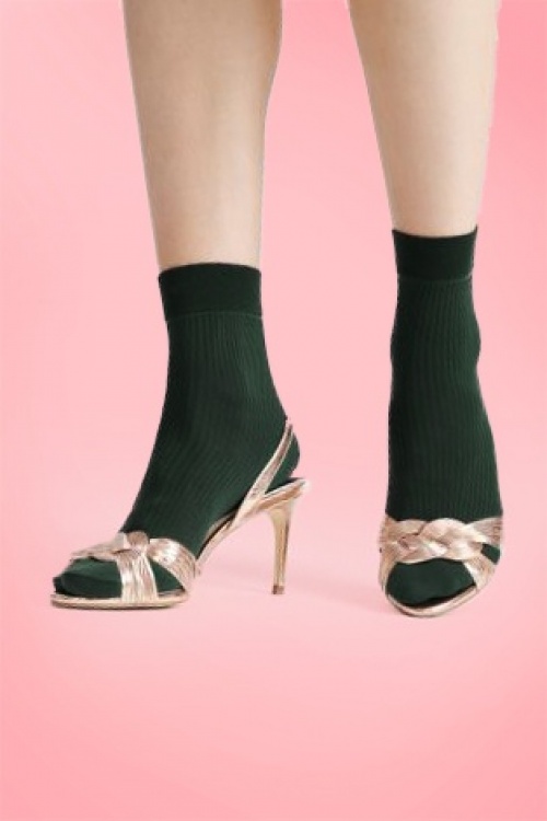 Fiorella - Atena Socks Années 60 en Vert Sapin