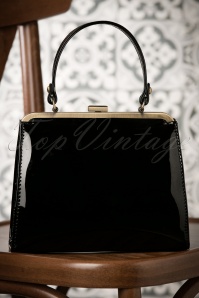 Topvintage Boutique Collection - 50s Inez Always By My Side Handbag in Black 4