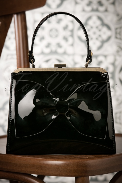 Topvintage Boutique Collection - 50s Inez Always By My Side Handbag in Black