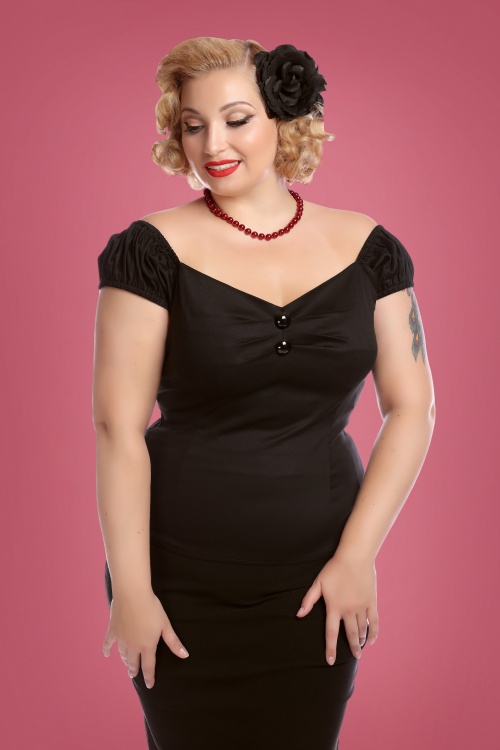 Collectif Clothing - Dolores top Carmen en Noir 5