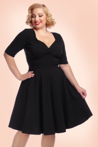Collectif Clothing - 50s Trixie Doll Swing Dress in Black 8