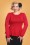 Collectif Clothing -  Jenni Peplum Jumper Années 50 en Rouge 2