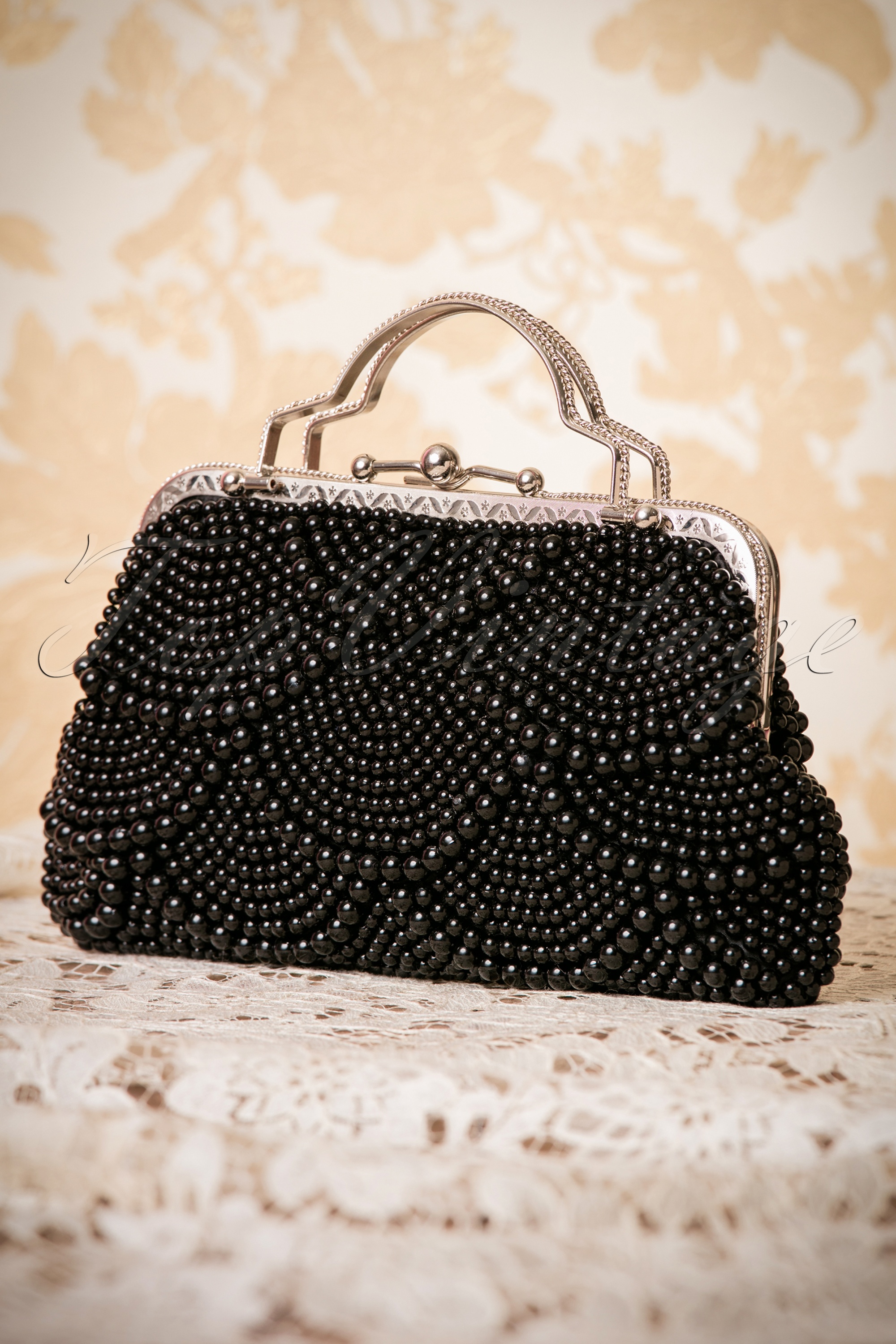 Black beaded purse online