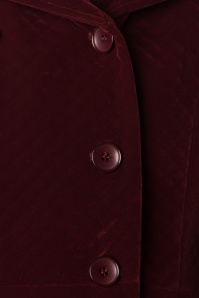 Collectif Clothing - Heather Hooded Quilted Velvet Coat Années 50 en Bordeaux 5