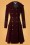 Collectif Clothing - 50s Heather Hooded Quilted Velvet Coat in Wine 2