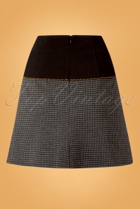 Banned Retro - 60s Bernie Colour Block Skirt in Black and Grey 3