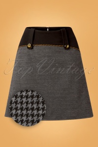 Banned Retro - 60s Bernie Colour Block Skirt in Black and Grey 2