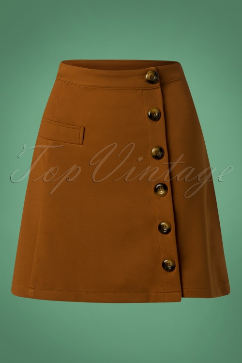 Banned Retro - 60s Beatrice Skirt in Tobacco 2