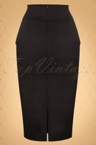 Vintage Diva  - The Adelaide Pencil Skirt en Noir 4