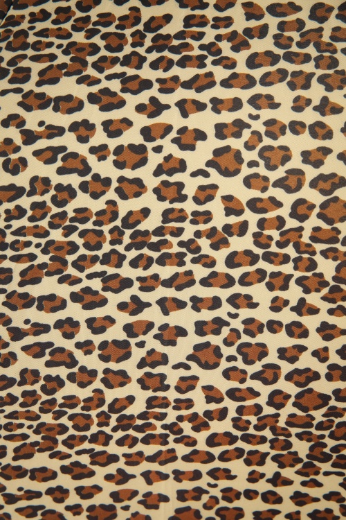 Collectif Clothing - Lacy Leopard Umbrella Années 50 en Beige 3