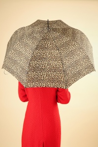 Collectif Clothing - 50s Lacy Leopard Umbrella in Beige 4