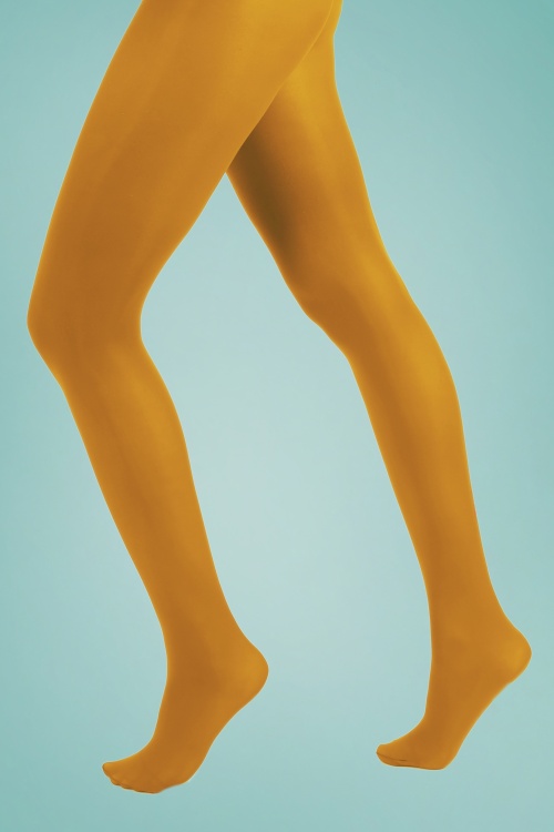 Mustard opaque outlet tights