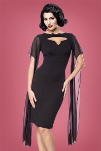 Belsira - 50s Cindy Pencil Dress in Black