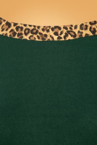 Banned Retro - Rock N Roll Leopard Wiggle Dress Années 50 en Vert 3