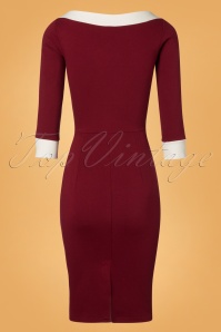Steady Clothing - 50s Dreamboat Dollie Wiggle Dress in Burgundy 4