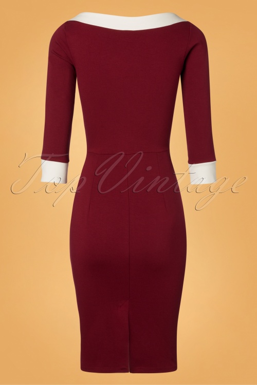 Steady Clothing - 50s Dreamboat Dollie Wiggle Dress in Burgundy 4