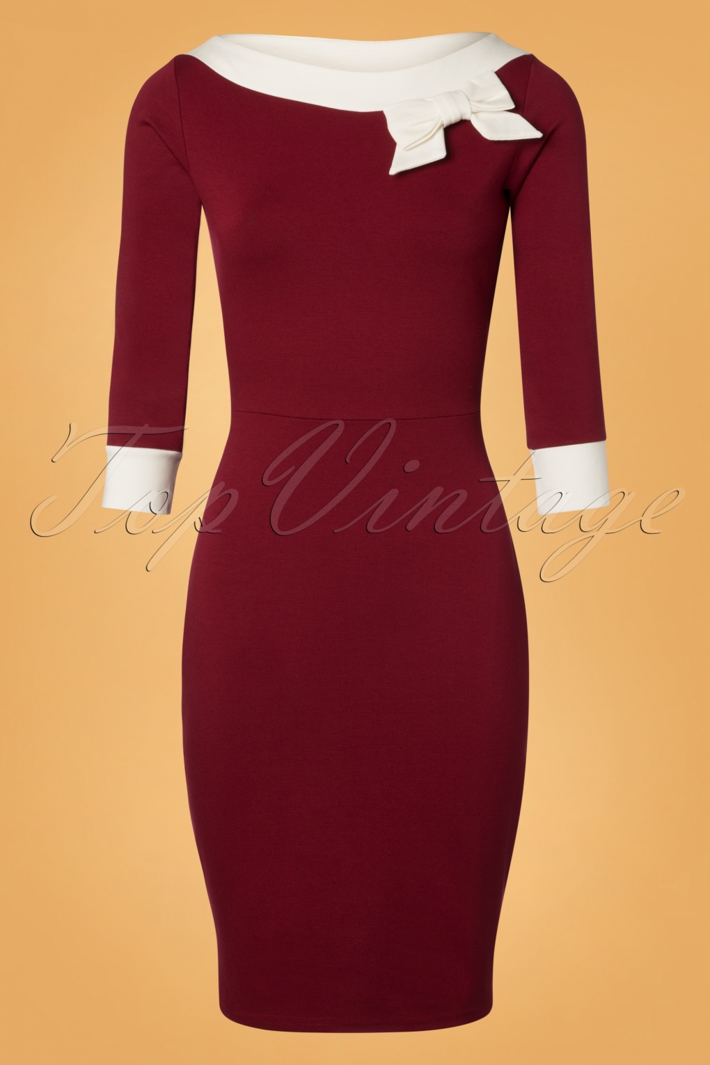 burgundy wiggle dress