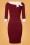 Steady Clothing - 50s Dreamboat Dollie Wiggle Dress in Burgundy