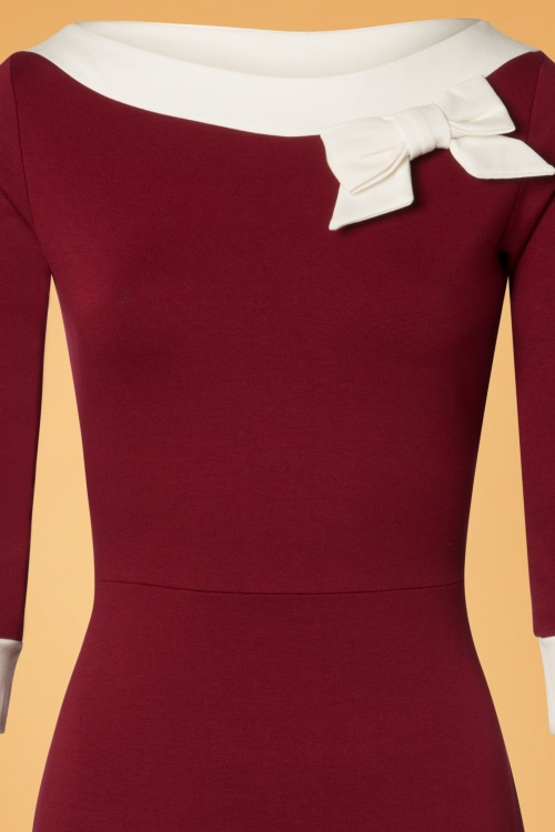Steady Clothing - 50s Dreamboat Dollie Wiggle Dress in Burgundy 2