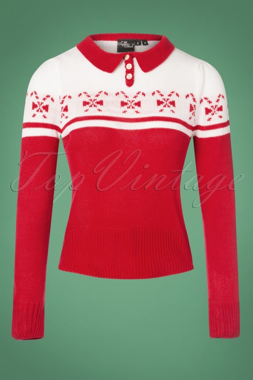 SugarShock - 40s Katika Candy Jumper in Red and White