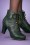Bettie Page Shoes - Adamay Lace Up Booties Années 50 en Vert Foncé