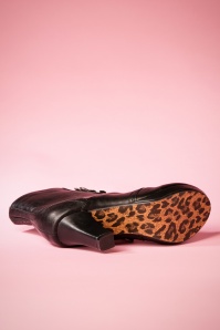 Bettie Page Shoes - Adamay Lace Up Booties Années 50 en Noir 4
