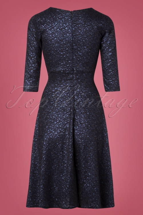 navy lace swing dress