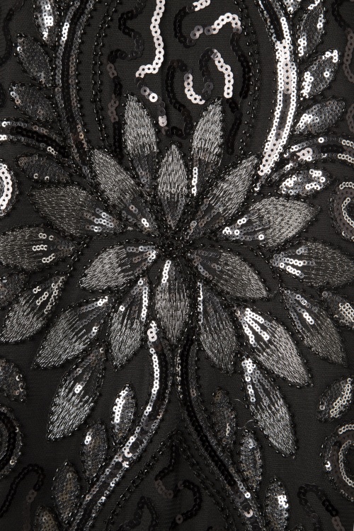 Banned Retro - Lillian Sequin Dress Années 20 en Noir 5