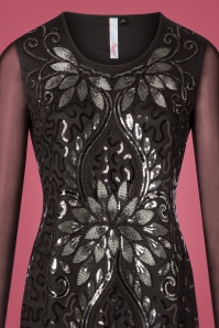 Banned Retro - Lillian Sequin Dress Années 20 en Noir 4