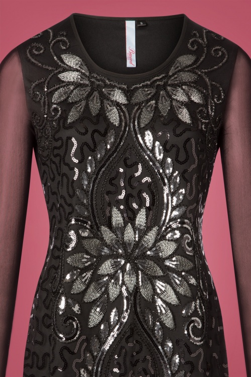 Banned Retro - 20s Lillian Sequin Dress in Black 4