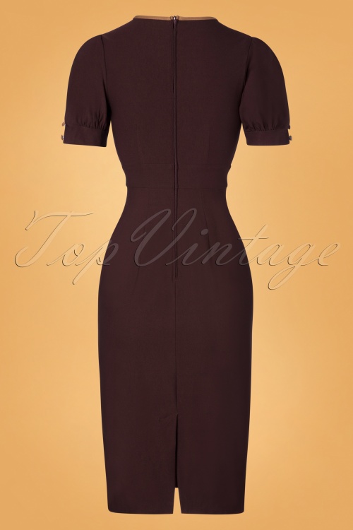 Stop Staring! - 40s Penny Pencil Dress in Chocolate 5