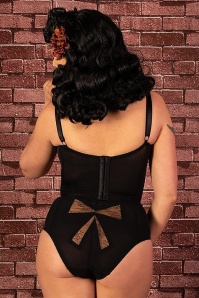 What Katie Did - 50s Retro High Waist Bow Knickers in Black