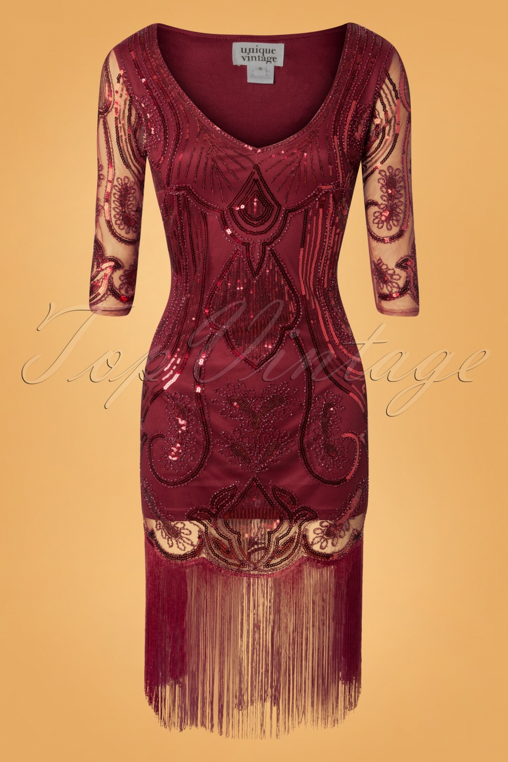 burgundy 1920s dress