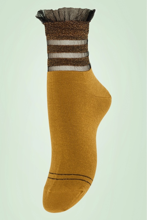 Sneaky Fox - 70s Fritz Wood Thrush Socks in Mustard