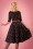 50s Suzanne Cherries and Blossom Swing Dress in Black