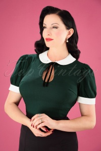 Collectif Clothing - 40s Khloe Top in Green