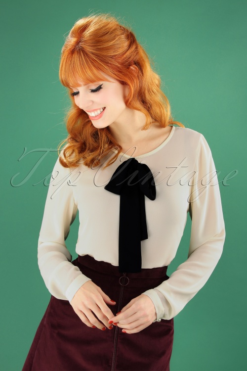Collectif Clothing - 40s Giada Shirt in Ivory