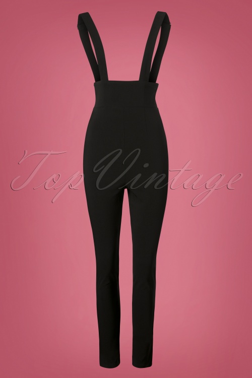 Collectif Clothing - 50s Karen Suspender Trousers in Black 2