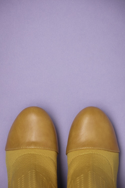 Banned Retro - 60s Pepper Ankle Sock Booties in Mustard 3