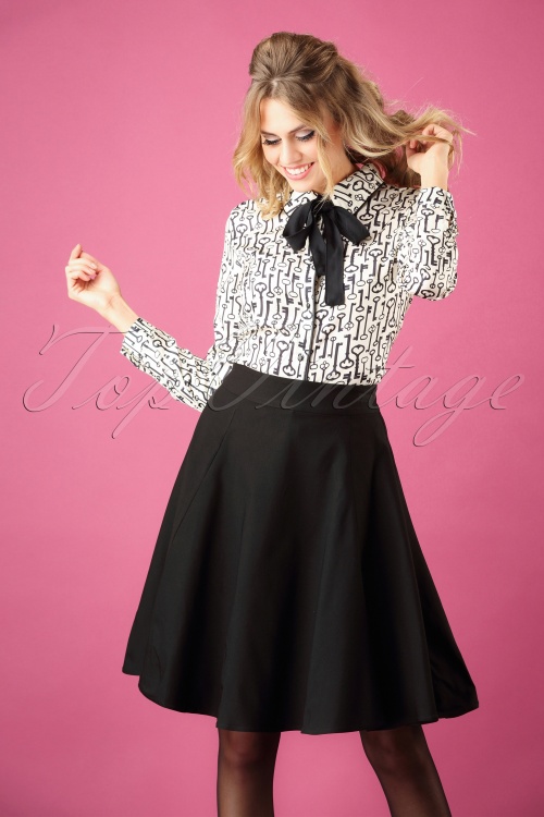 Collectif Clothing - 50s Tammy Swing Skirt in Black